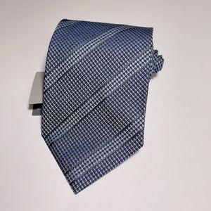 NEW Tom Ford mens blue stripe jacquard silk wool blend luxury neck tie NWT